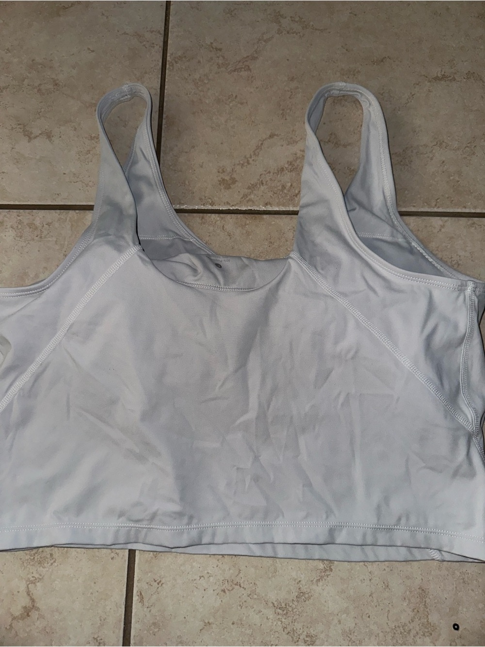 White Padded Sports XL Crop Bra - Picture 2 of 3